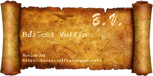 Bécsi Vulfia névjegykártya